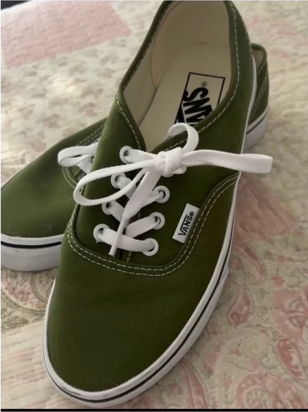 Vans Olive green low top sneakers size 6.5